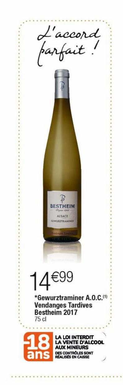 gewurztraminer a.o.c. vendanges tardives bestheim 2017