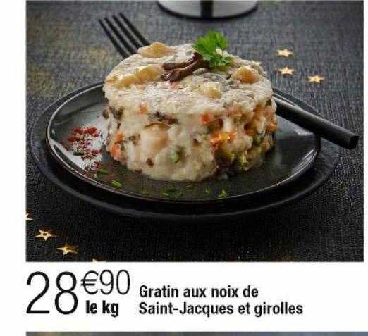 gratin aux noix de saint-jacques et girolles