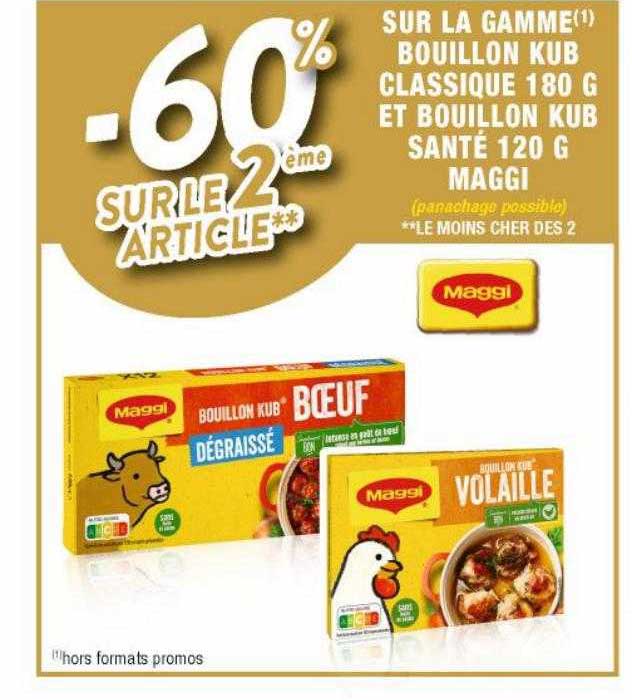 la gamme bouillon kub classique 180 g et bouillon kub santé 120 g maggi