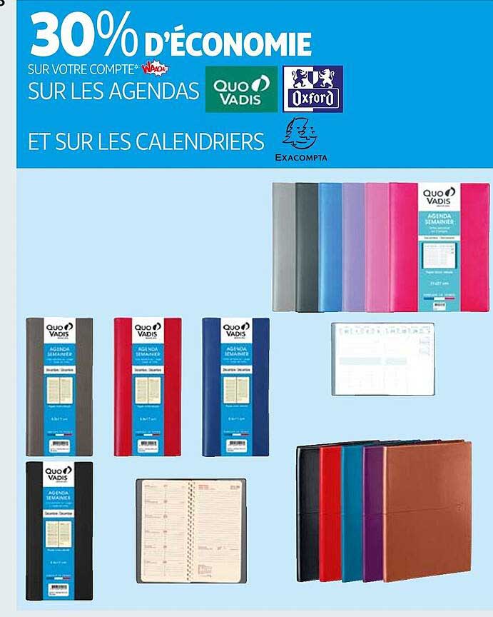 Les Agendas Quovadis, Oxford Et Les Calendriers Exacompta