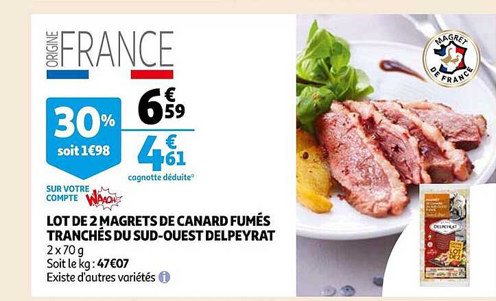 Lot De 2 Magrets De Canard Fumés Tranchés Du Sud-ouest Delpeyrat