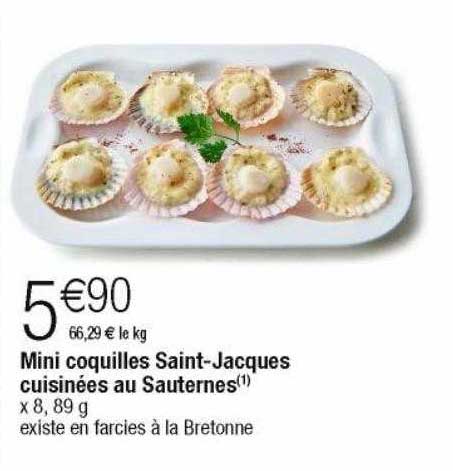 mini coquilles saint-jacques cuisinées au sauternes