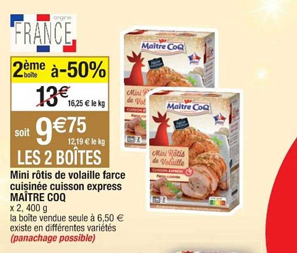 Mini Rôtis De Volaille Farce Cuisinée Cuisson Express Maître Coq