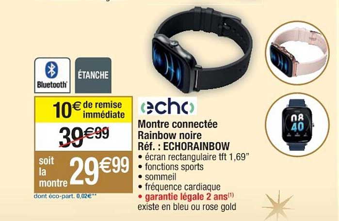 montre connectée rainbow noire echo