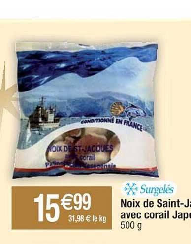 noix de saint-jacques avec corail