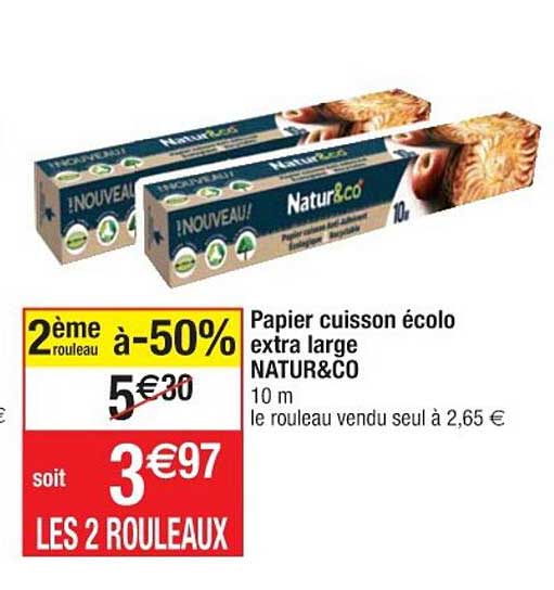 papier cuisson écolo extra large natur&co