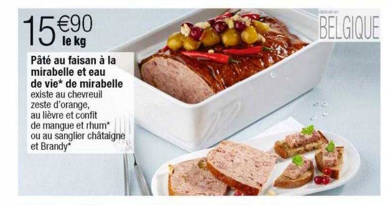 pâté au faisan à la mirabelle et eau de vie de mirabelle