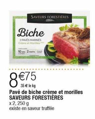 pavé de biche crème et morilles saveurs forestières