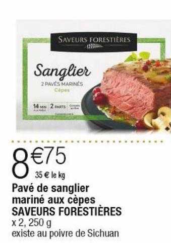 pavé de sanglier mariné aux cèpes saveurs forestières