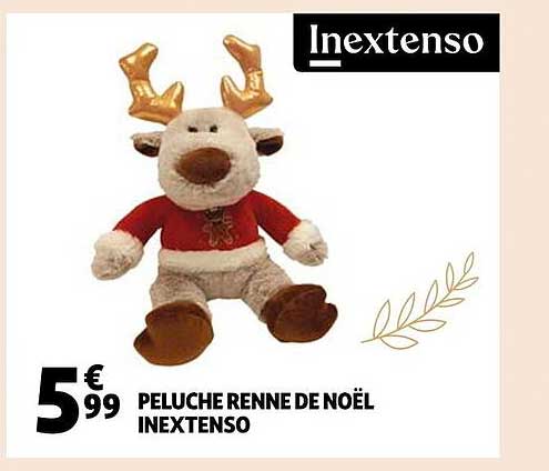 peluche renne de noël inextenso