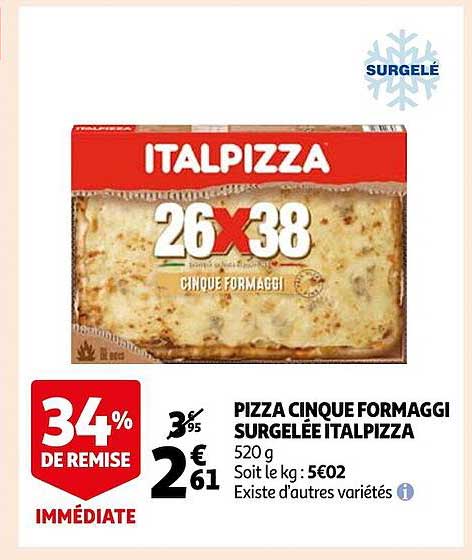 pizza cinque formaggi surgelée italpizza