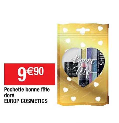 pochette bonne fête doré europ cosmetics