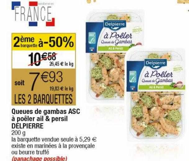 Queues De Gambas Asc à Poêler Ail & Persil Delpierre