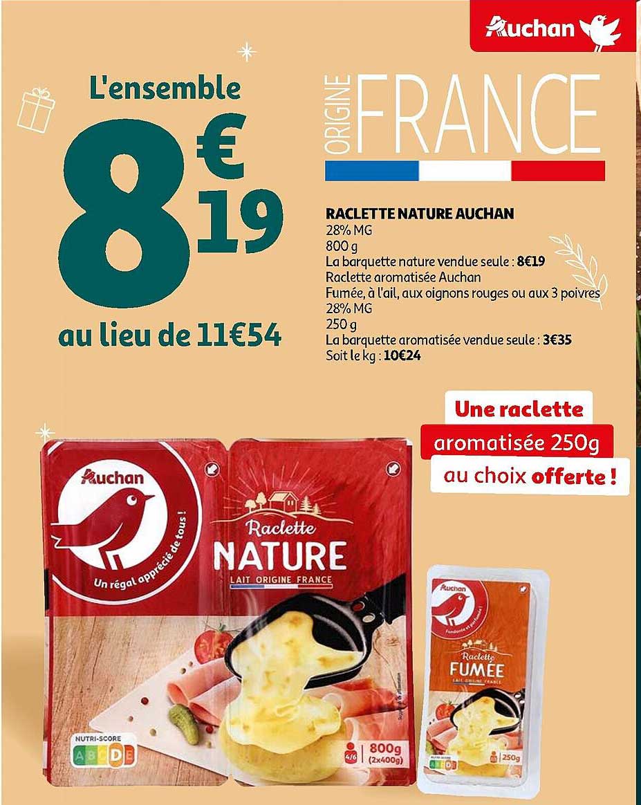 Raclette Nature Auchan
