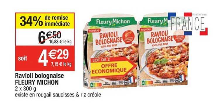 ravioli bolognaise fleury michon