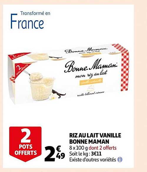 riz au lait vanille bonne maman