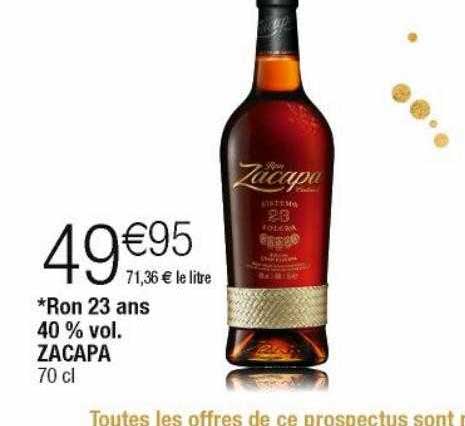 ron 23 ans 40% vol. zacapa