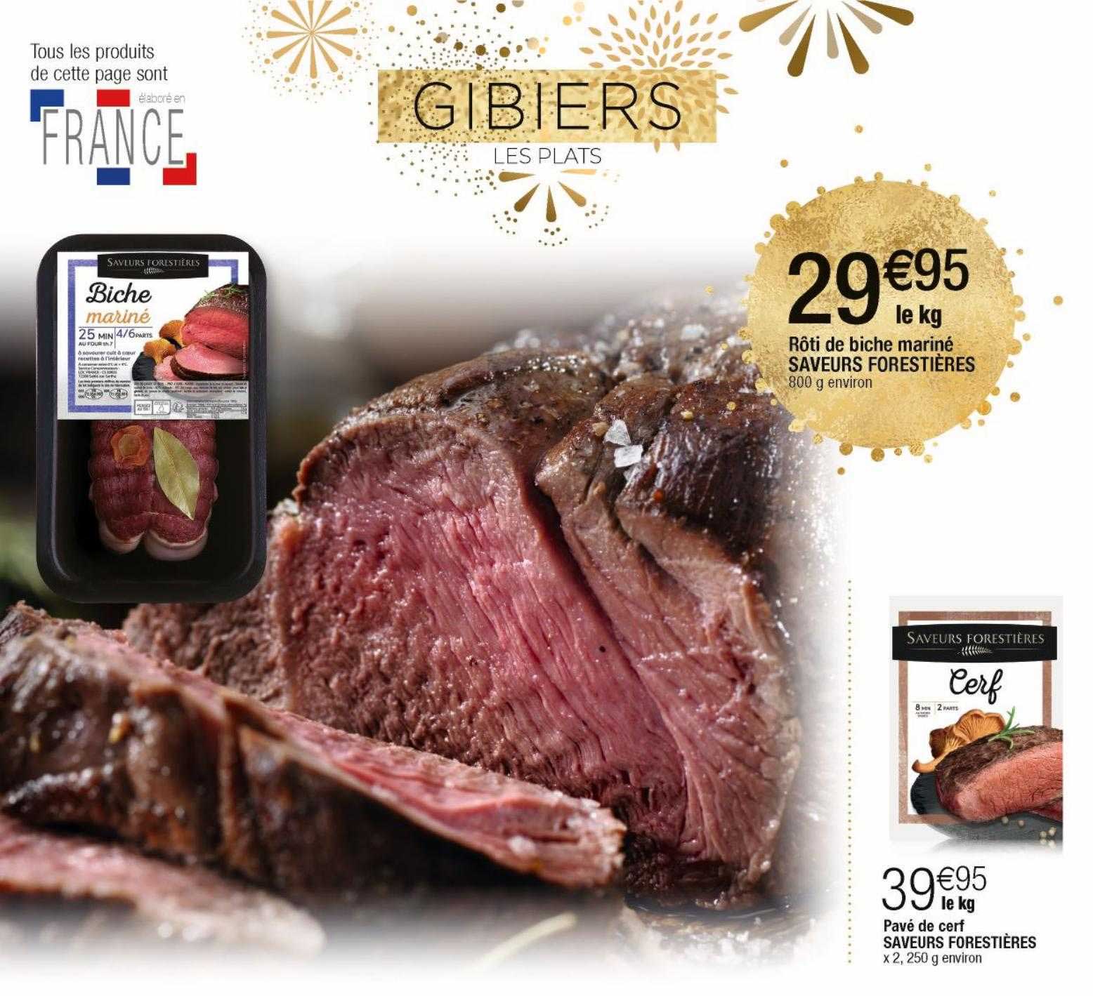 rôti de biche mariné saveurs forestières, pavé de cerf saveurs forestières