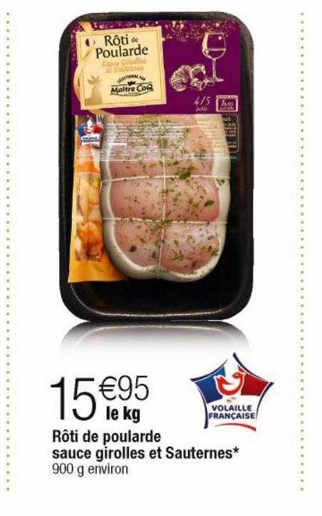 rôti de poularde sauce girolles et sauternes