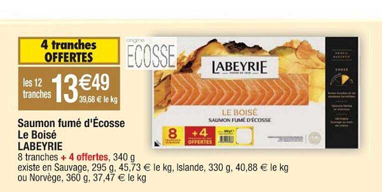 saumon fumé d'écosse le boisé labeyrie
