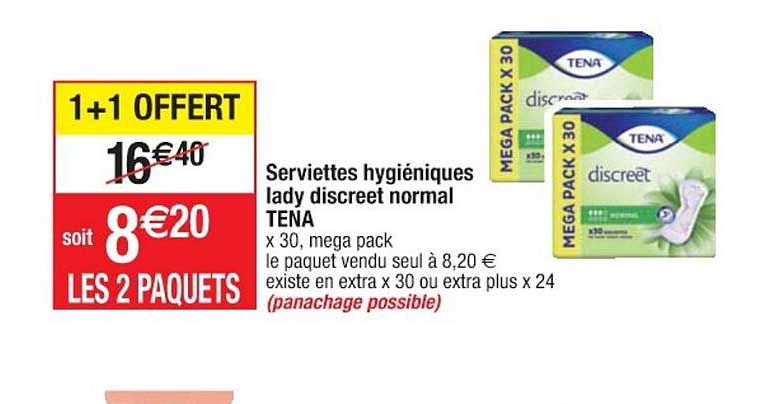 serviettes hygiéniques lady discreet normal tena