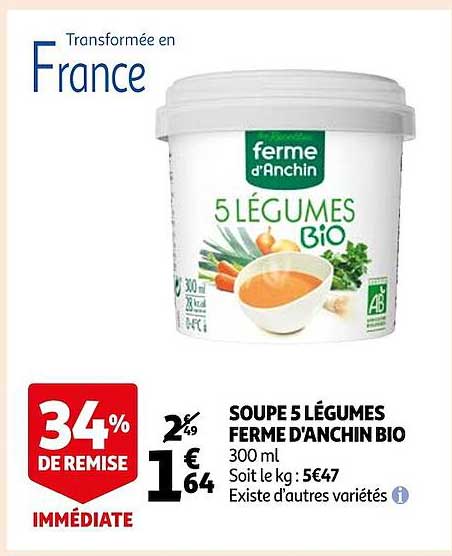 soupe 5 légumes ferme d'anchin bio