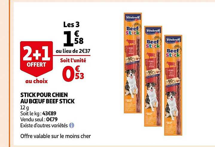 stick pour chien au bœuf beef stick