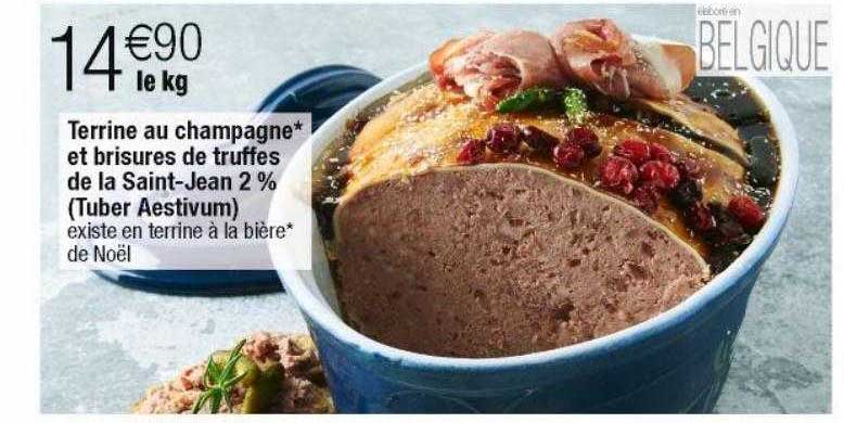 terrine au champagne et brisures de truffes de la saint-jean 2% (tuber aestivum)
