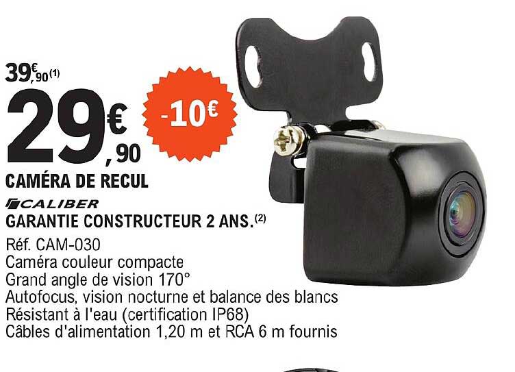 caméra de recul caliber