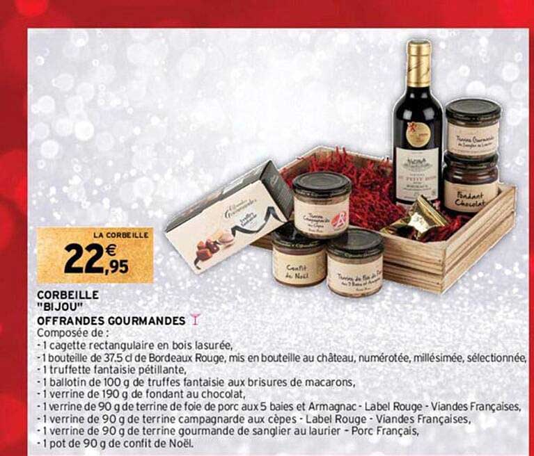 corbeille "bijou" offrandes gourmandes