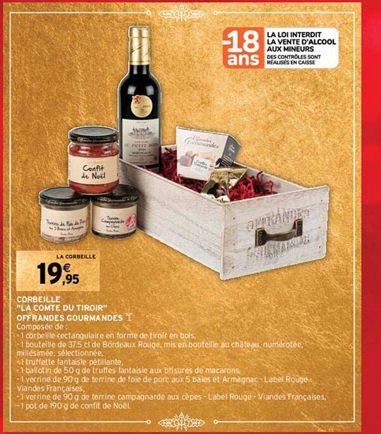 corbeille "la comte du tiroir" offrandes gourmandes