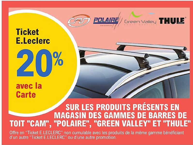 des gammes de barres de toit "cam", "polaire", "green valley" et "thule"