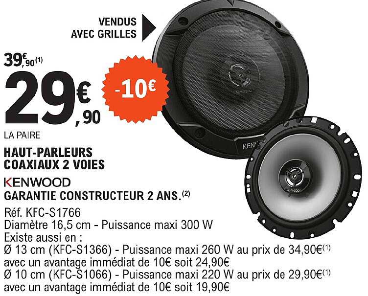 haut-parleurs coaxiaux 2 voies kenwood