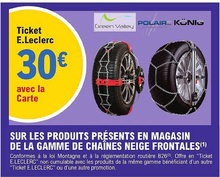 la gamme de chaînes neige frontales