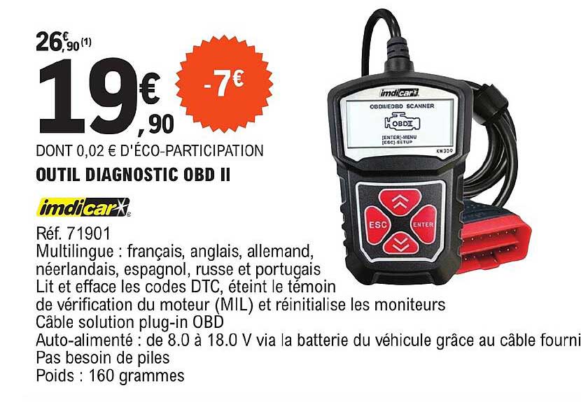 outil diagnostic obd II imdicar