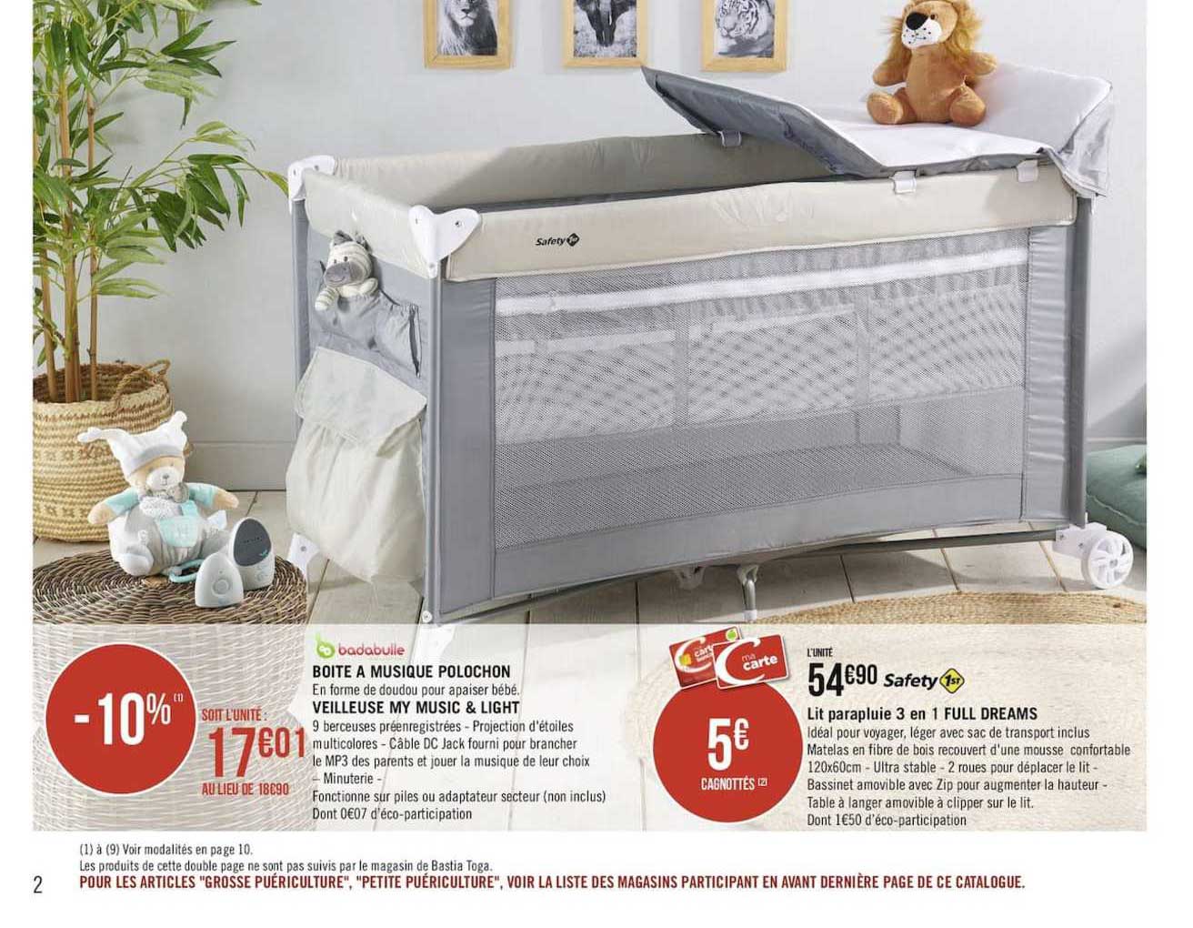 boîte à musique polochon, veilleuse my music & light, lit parapluie 3 en 1 full dreams