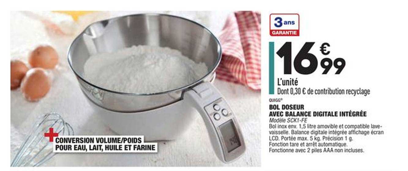 bol doseur avec balance digitale intégrée quigg