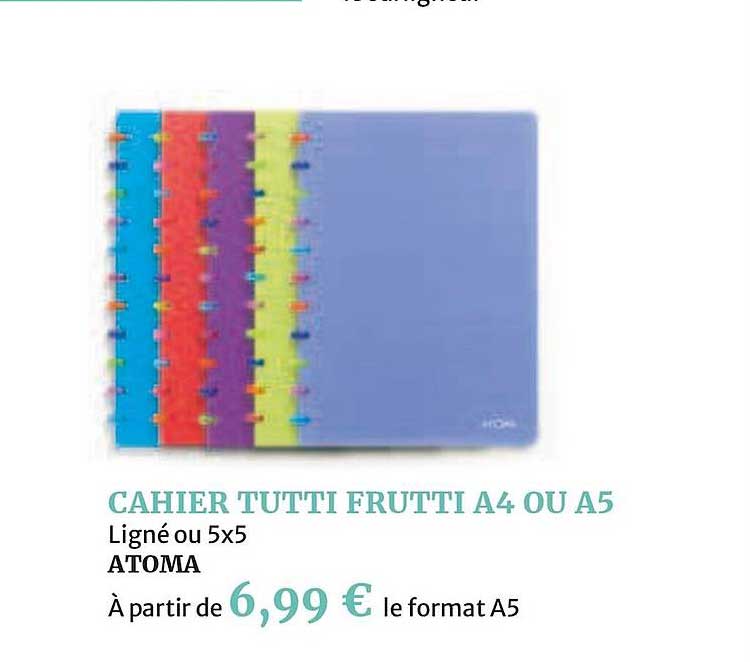 cahier tutti frutti a4 ou a5