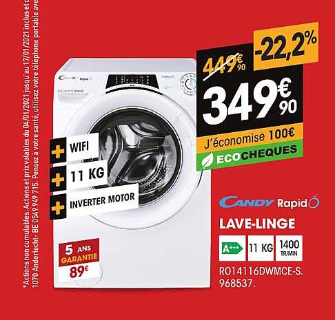 candy rapido lave linge