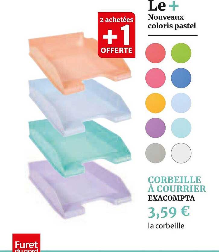 corbeille à courrier 2 achetées + 1 offerte