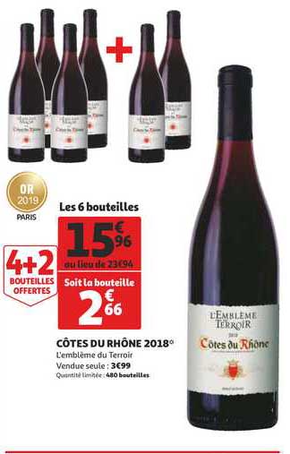 côtes du rhône 2018 l'emblème d terroir
