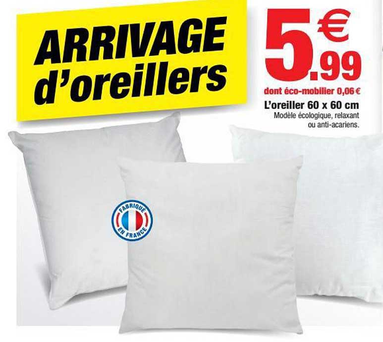 l'oreiller 60 x 60 cm