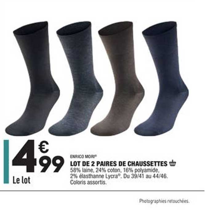 lot de 2 paires de chaussettes enrico mori