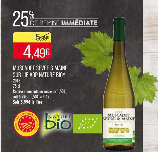 muscadet sèvre & maine sur lie aop nature bio