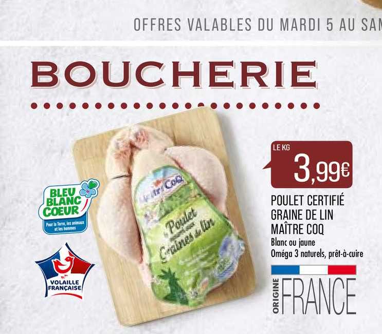 poulet certifié graine de lin maître coq