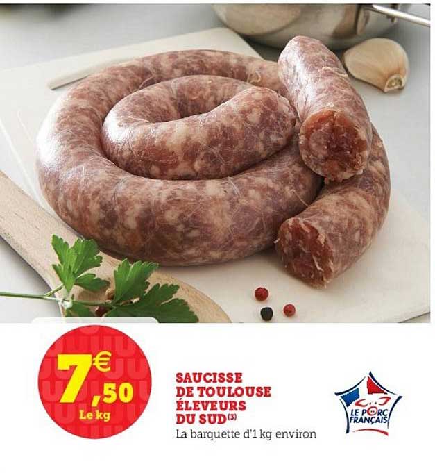 saucisse de toulouse éleveurs du sud