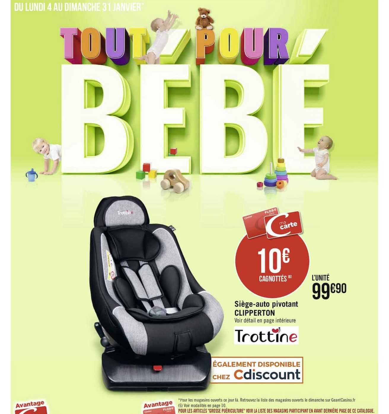 siège-auto pivotant clipperton trottine