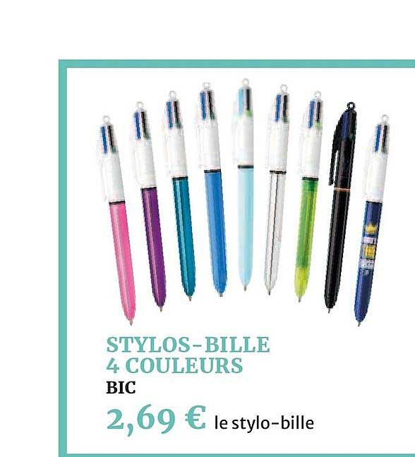 Stylos Bille 4 Couleurs Bic