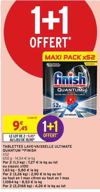 tablettes lave-vaisselle ultimate quantum finish