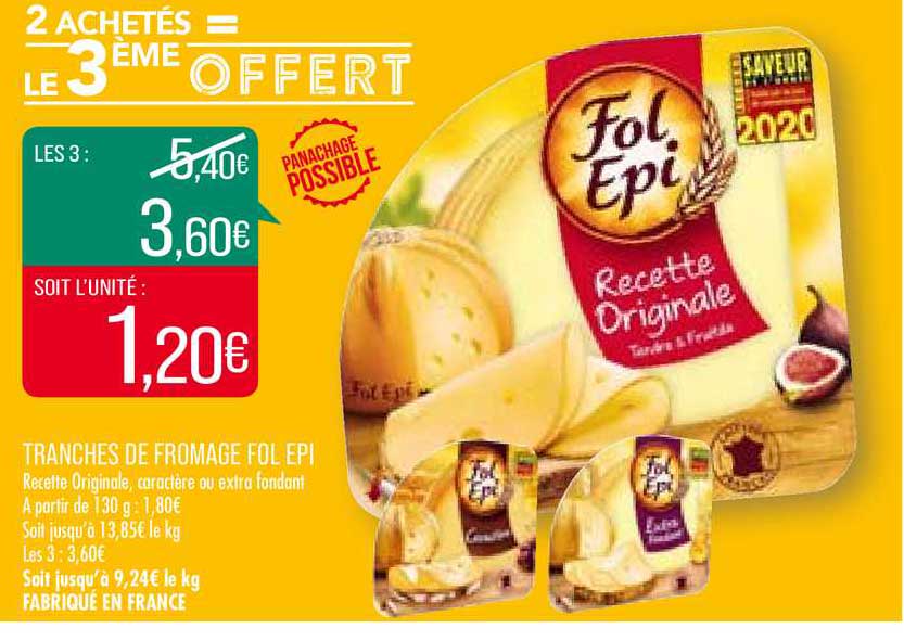 tranches de fromage fol epi